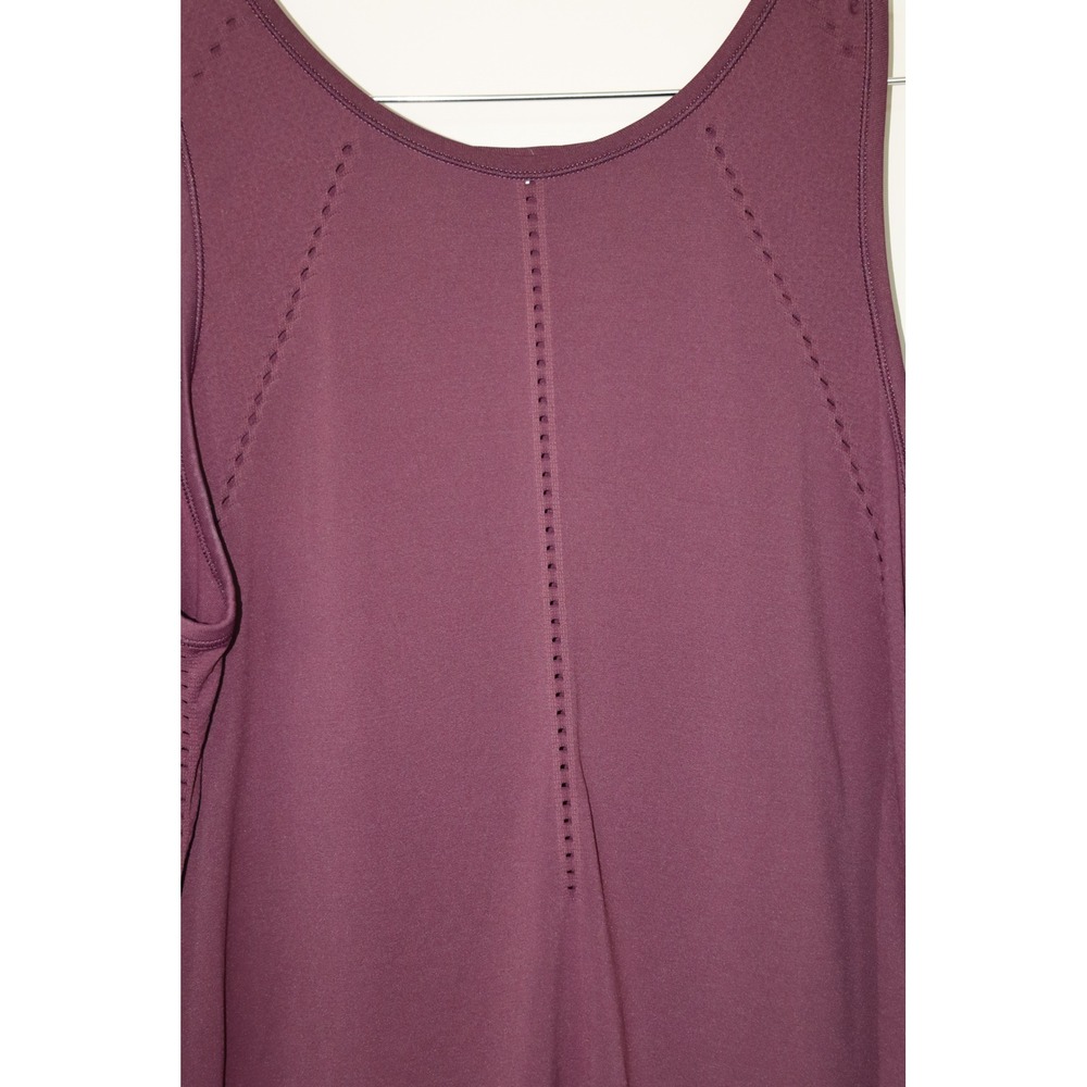 Athleta Womens Plum Purple Wrap Split Back Perforated Active Tank Top Size L - Picture 2 of 6